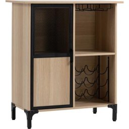 Meuble de rangement style industriel casier à bouteilles support verres à vin placard étagère acier