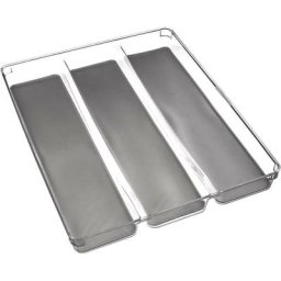 Range-couverts 3 compartiments Tidy Smart - 5 five simply smart - Transparent et gris anthracite