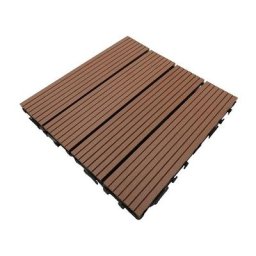 Dalle de terrasse bois composite Modular 30 x 30 cm / ep 2,5 cm - Coloris - Terre cuite, Largeur