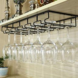 Skecten - Porte-Verres Suspendu, En Métal Porte-Verres à Vin, 5 Rangées de Supports, Convient pour