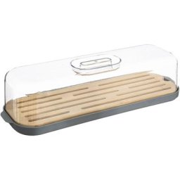 Five Simply Smart - Boîte à pain en bambou - Gris - l 39 x p 12 x h 9,7 cm - Collection Fresheat
