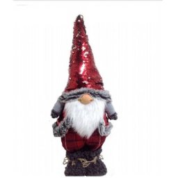 LCD - ganomey du bois sur pied rouge Chapeau avec paiette 41cm decoration puzzle