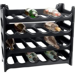 Artecsis - tagère à bouteilles 24 Bouteilles - 60x28x54 cm (LxlxH) - Noir / Cave à vin en plastique