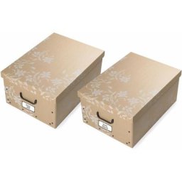 Lot de 2 Boîtes de Rangement Décoratives 51 x 37 x 24 cm Grande Boîte de Rangement Couvercle