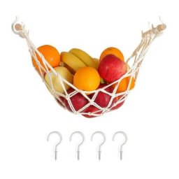 Hamac de fruits et légumes de 50 cm, 100 % coton tissé à la main, gain de place, hamac de fruits et