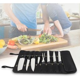 Blue Dream - Trousse De Couteaux Chef Professionnel Sac à Couteaux en Toile Cirée Sacoche Couteaux