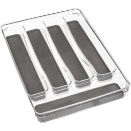 Range-couverts 5 compartiments Tidy Smart - 5 five simply smart - Transparent et gris anthracite