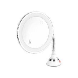 Miroir de maquillage Flexible grossissant 10X, écran tactile éclairé par led avec ventouse, outil