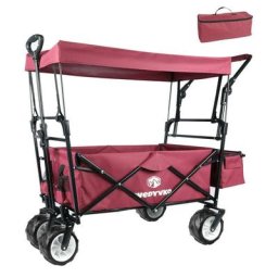 Chariot de Jardin Pliable | avec écran Solaire Amovible, Chariot Pliant de Plage | Chariot de