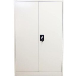 MonsterShop – Armoire de Bureau, Meuble / Casier de Rangement Métallique Gris Clair à 2 Portes et 3