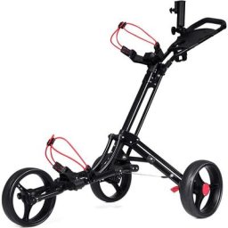 Chariot de Golf a 3 Roues Pliable avec Mecanisme de Pliage Rapide, Chariot de Golf avec Tableau de