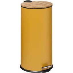 Five Simply Smart - Poubelle 30 l avec couvercle en bambou - Jaune - h 60,5 cm - Collection Modern