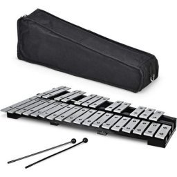 30 Notes Xylophone Pliable à Échelles de G5 à C8 avec Touche en Alu&Base en Bois, Marimba avec Son