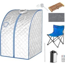 Cabine de Sauna Maison Portable Capacité 3L avec Télécommande Tabouret,Rouleau de Massage 9 Options