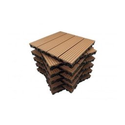 Pack dalle de terrasse 1m² bois composite modular (11 pièces 30 x 30 cm) - Coloris - Terre cuite,