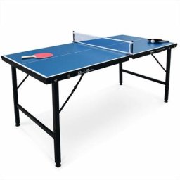 Alice's Garden - Mini table de ping pong 150x75cm - table pliable indoor bleue. avec 2 raquettes et