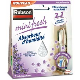 Rubson - Minifresh Absorbeur d'Humidité en sachet Parfum Lavande, spécial placards, tiroirs,
