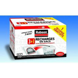Rubson - recharges en sac pour absorbeur d'humidité, Recharges anti-humidité et anti-odeur - Lot de