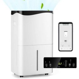 Relax4life - Déshumidificateur WiFi 50L/Jour pour 100㎡ Réservoir d'eau 5L, Fonction Sèche Linge