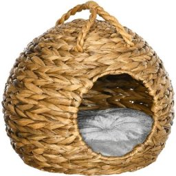 Panier chat jacinthe d'eau lit chat cosy grand confort dim. 41L x 38l x 41H cm poignée coussin