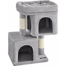 Feandrea Arbre à Chat, Tour de Jeux 67 cm, s, Maison pour Chatons Jusqu'à 3 kg, Grande Plate-Forme,
