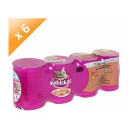 Whiskas - 24 Boîtes en terrine 4 variétés pâtée pour chat 400g (6x4)