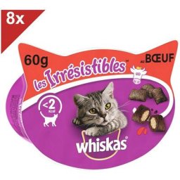 Whiskas - Les Irrésistibles Friandises au boeuf pour chat 8x60g