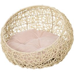 Panier chat lit chat cosy grand confort dim. ø 56 x 35H cm coussin moelleux inclus pvc imitation
