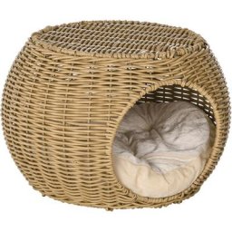 Panier chat lit chat cosy grand confort dim. ø 40 x 30H cm coussin moelleux inclus polyester résine