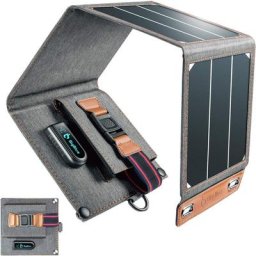 14W Panneau Solaire Portable, Ultra Léger, usb Port (5V/2.4A), IPX4, SunPower Chargeur Solaire