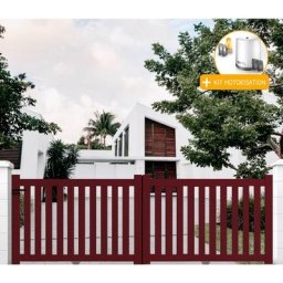 Portail aluminium coulissant ajouré en kit+ Motorisation dimension L.4000 (entre piliers) x H.1200