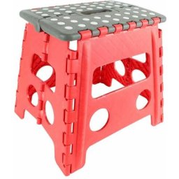 Marche pied pliable bicolore - Rouge et gris