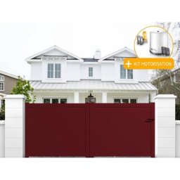Portail aluminium coulissant plein en kit + Motorisation dimension L.4000 (entre piliers) x H.1700