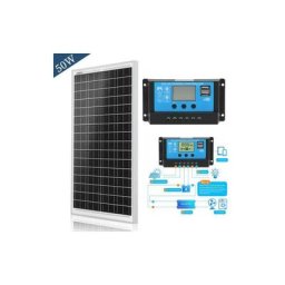 Panneau solaire 50W 18V Kit de panneau solaire, Kit Chargeur de Batterie Rectangulaire