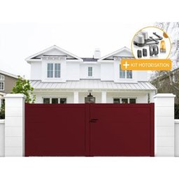 Portail aluminium battant plein en kit + Motorisation dimension L.3000 (entre piliers) x H.1500 mm