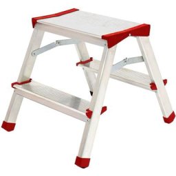 Brixo - Escabeau Marche-pied Aluminium 2 marches Portée max 125 kg Pliable Pieds anti-dérapants