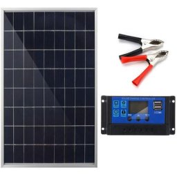 Kit de Panneau solaire monocristallin portable 30W 12V avec 40A controleur charge solaire cables