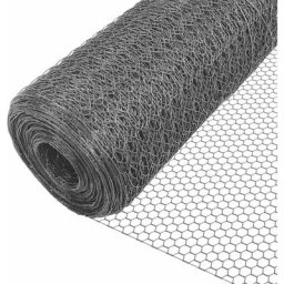 Vounot - Grillage a poule avec fils 13mm en pvc gaine gris 1x25M