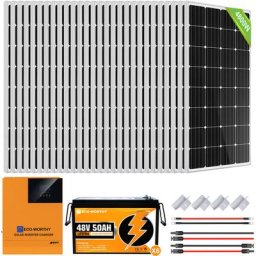Eco-worthy - Kit de panneau solaire 48V 4250W avec onduleur-contrôleur tout-en-un solaire a onde