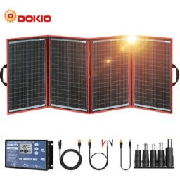 Dokio - 200w Panneau solaire portable pliable pour VR/Camping/Téléphoner