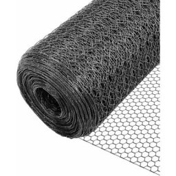Vounot - Grillage a poule avec fils 25mm en pvc gaine gris 1x50M