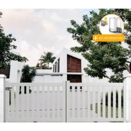 Portail aluminium coulissant ajouré en kit+ Motorisation dimension L.3000 (entre piliers) x H.1200
