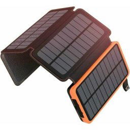 BSR - Chargeur solaire 20000mAh batterie externe portable avec 4 panneaux batterie externe étanche