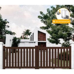 Portail aluminium coulissant ajouré en kit+ Motorisation dimension L.3500 (entre piliers) x H.1200