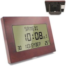 Horloge Digitale Radiopilotée - Grands caractères - Heure + Calendrier + Température