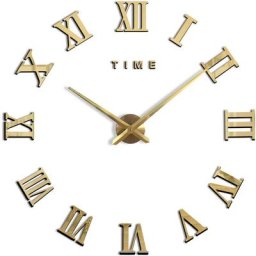 Moderne diy Grand Pendule Murale Chiffres Romains Big Montre Stickers 3D Horloge Montre Murale Home