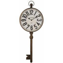 Horloge métal en forme de clé - 39.5 x 100 cm - Marron - Livraison gratuite - Marron