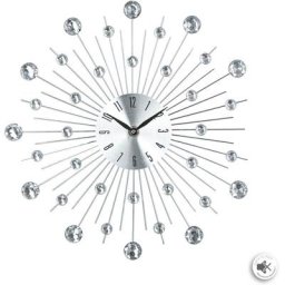 Pendule aluminium strass D33 Atmosphera créateur d'intérieur - Argent