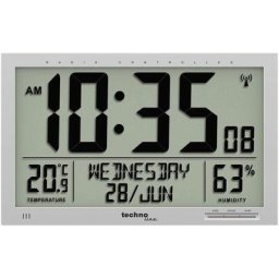 Ws 8013 radiopiloté(e) Horloge murale 369 mm x 270 mm x 24 mm argent grand écran C367461 - Techno