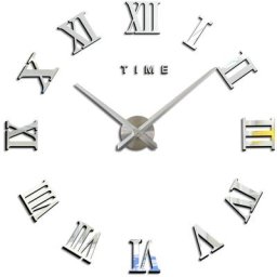 Moderne diy Grand Pendule Murale Chiffres Romains Big Montre Stickers 3D Horloge Montre Murale Home